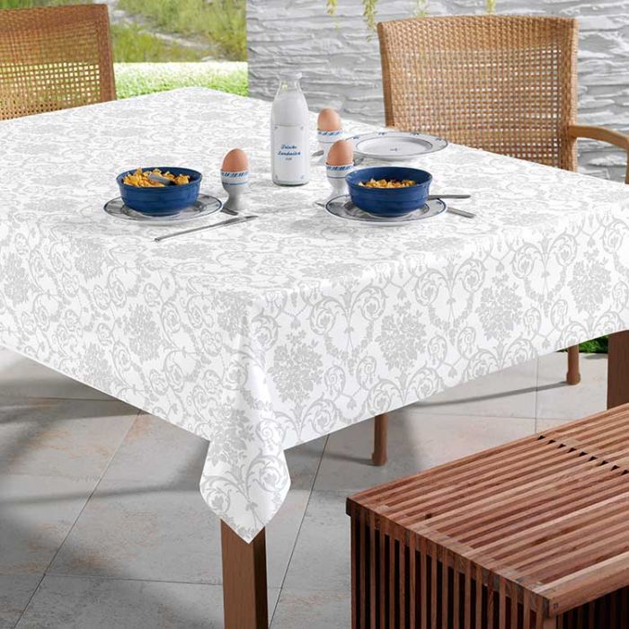 Nappe grande largeur en toile cirée blanche 160x160 carre