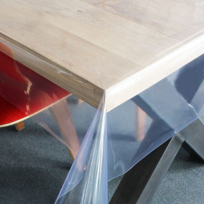 Nappe ronde en toile cirée transparente Clean table de protection