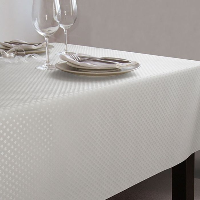 Nappe grande largeur en toile cirée blanche 160x160 carre