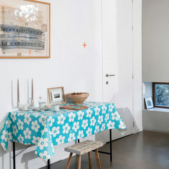 Nappe Toile Cirée "Bouton D'Or" 140x300cm Bleu - Maison