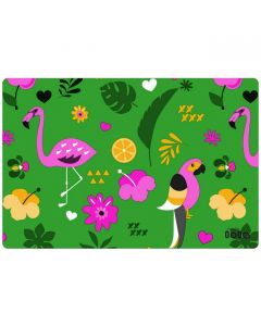 lola-placemats-afwasbaar-groen-roos-flamingo-papegaai-dieren-speels-zomer-exotisch